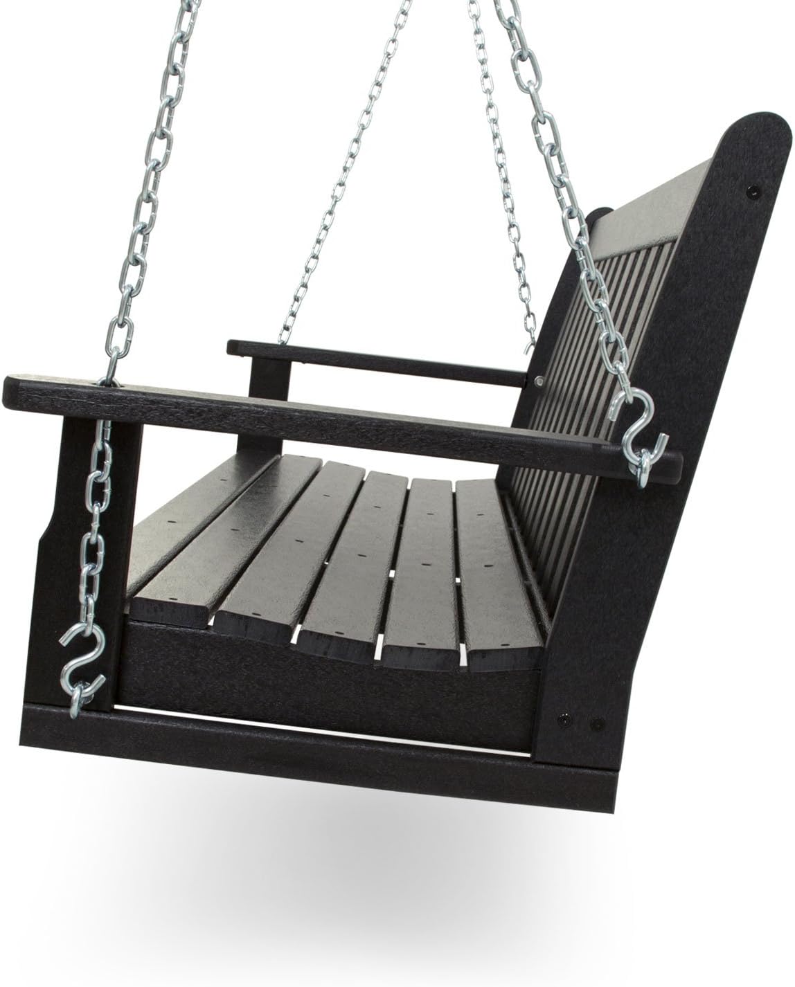 POLYWOOD GNS60BL Vineyard 60" Outdoor Swing, Black