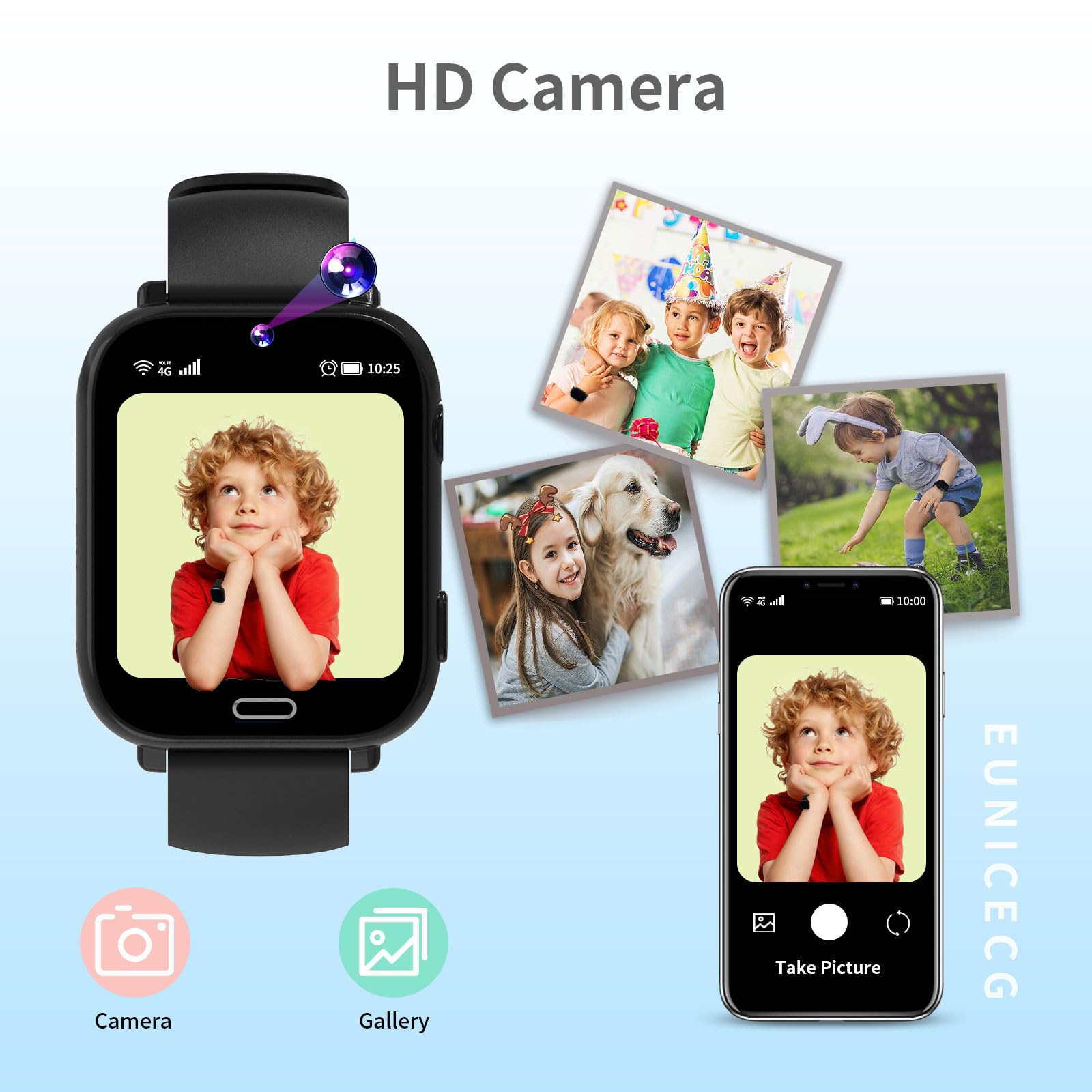 4G Smartwatch dla Dzieci z GPS Lokalizować Połączenie Wideo Telefony Model Klasy Czat Głosowy Gry Budzik SOS Kalkulator - Zegarek dla Dziecka Chłopców Dziewcząt Urodziny Prezenty