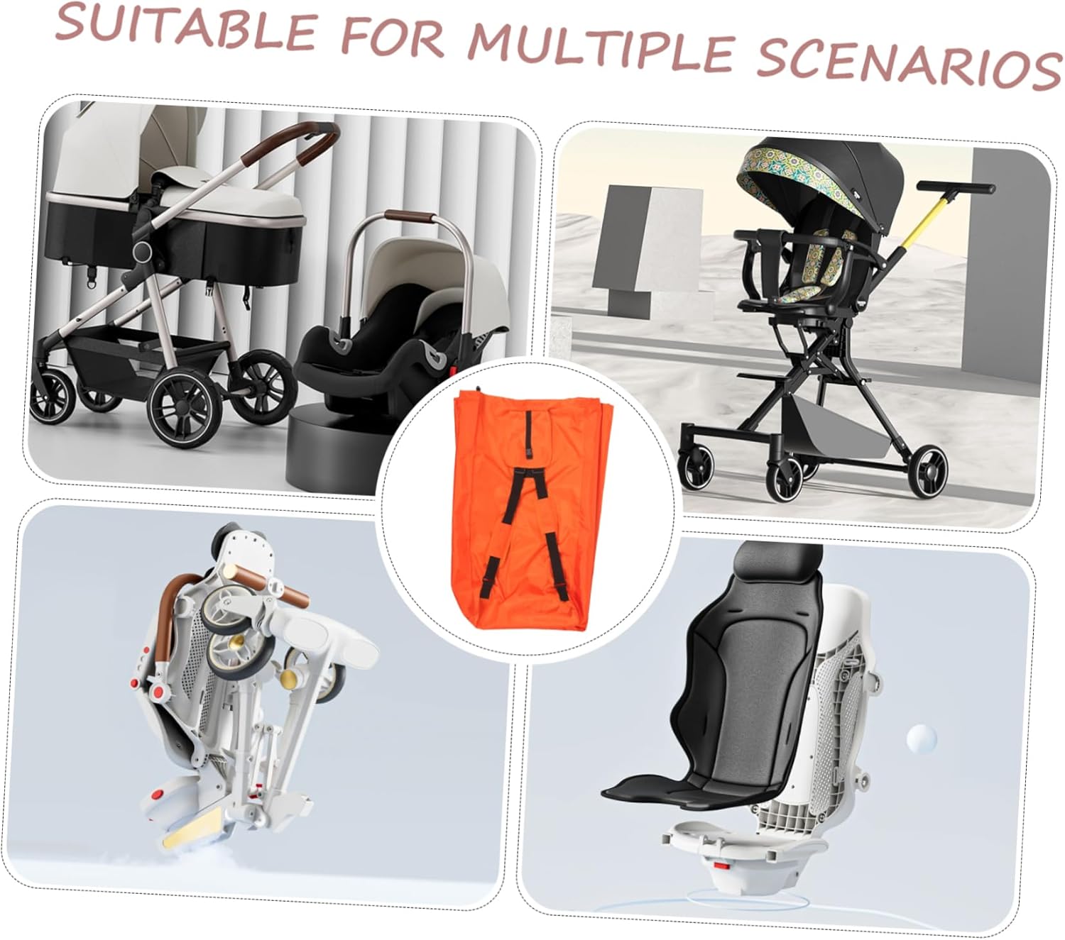 Stroller Lightweight Carseat Cover for Airplane Travel and Splashproof Gear Storage Fits Diapers Clothes Essentials