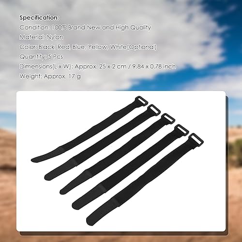 Miniatura 7 de RiToEasysports 5 correas de amarre para bicicleta, nailon de alta resistencia ajustable para manillar de bicicleta para cable de freno de bomba de