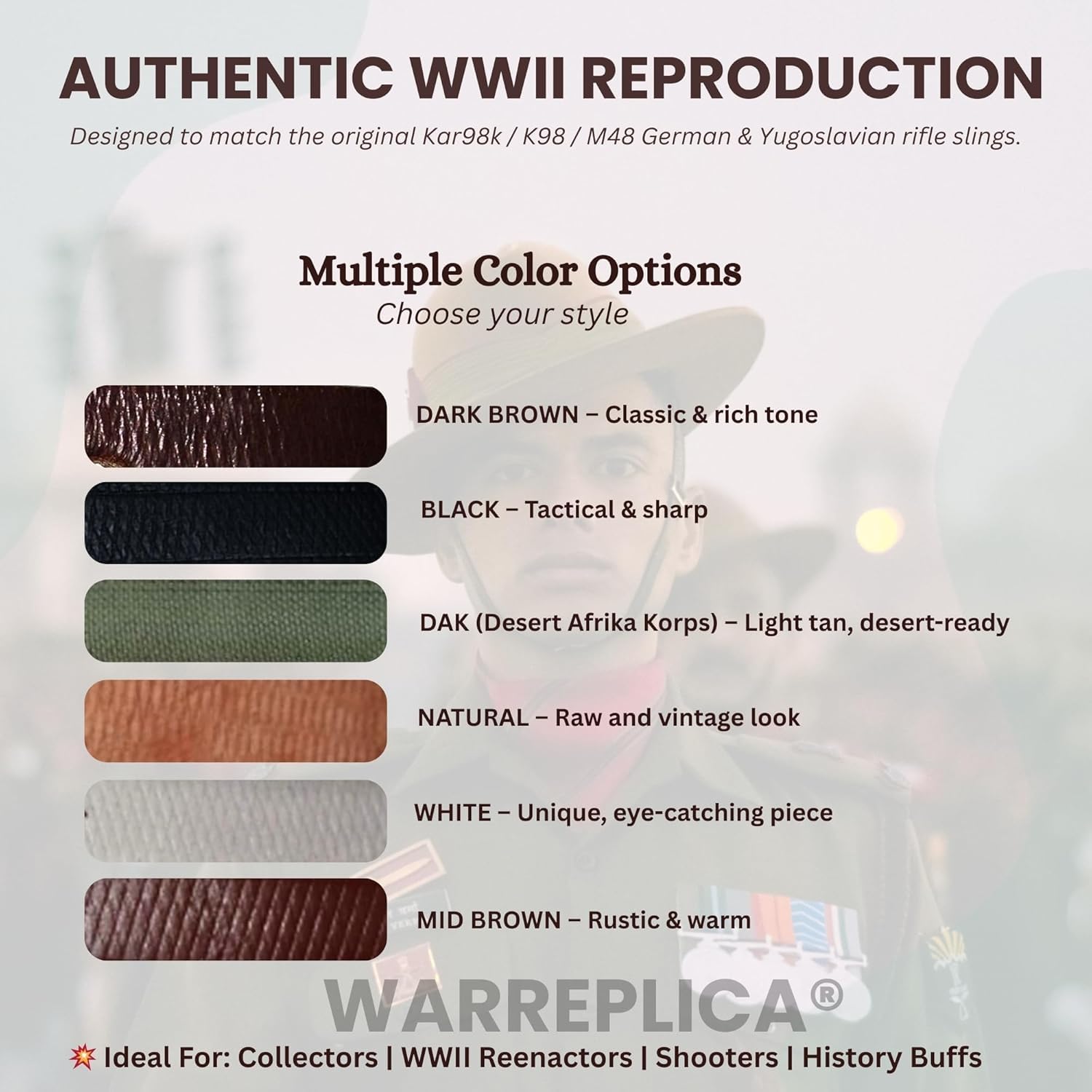 warreplica Pelle Kar98 G41 G43 K43 Brown Tedesco Mauser Kar 98 K98 98K k98k dell'imbracatura del Fucile