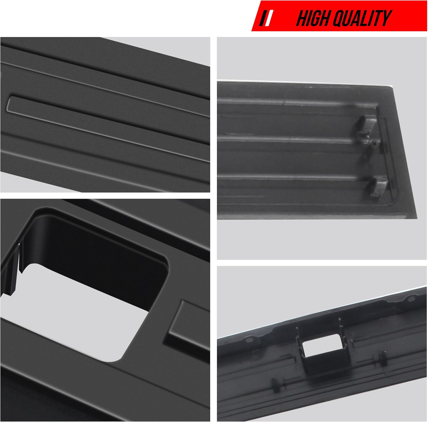Tailgate Cap Molding Kit Compatible with 2015-2020 F-ord F150, OE Style Flex Step Integrated Step Combined Spoiler Protector Cover Pad Trim Kit for 2015-2020 F-ord F150 Accessories (Black)