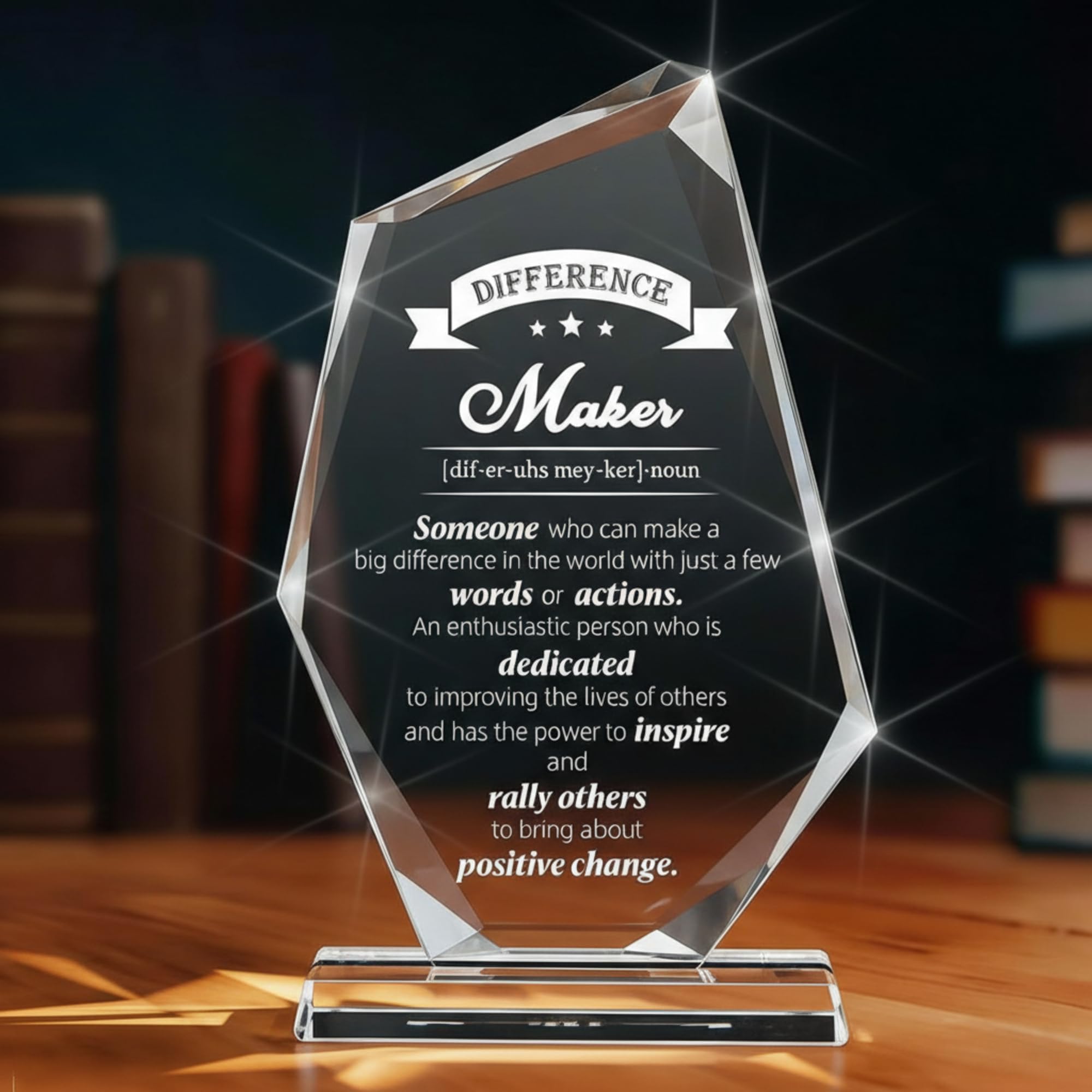 Wesiti Difference Maker Crystal Trophy Award Employee Appreciation Recognition Crystal Gifts 6in Glass Trophy Award Christmas Appreciation Gift for Coworkers Staff Teacher Employee Students