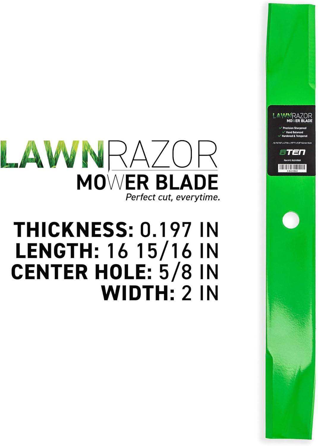 8TEN LawnRAZOR Blade for Ariens Gravely 34 inch Deck 08861600 08779200 08861651 08899300 Murray 091871E701MA (Medium Lift) 2 Pack