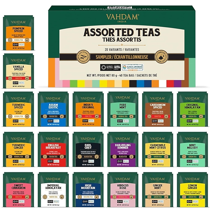 VAHDAM Assorted Tea Sampler Gift Set for Tea Lovers