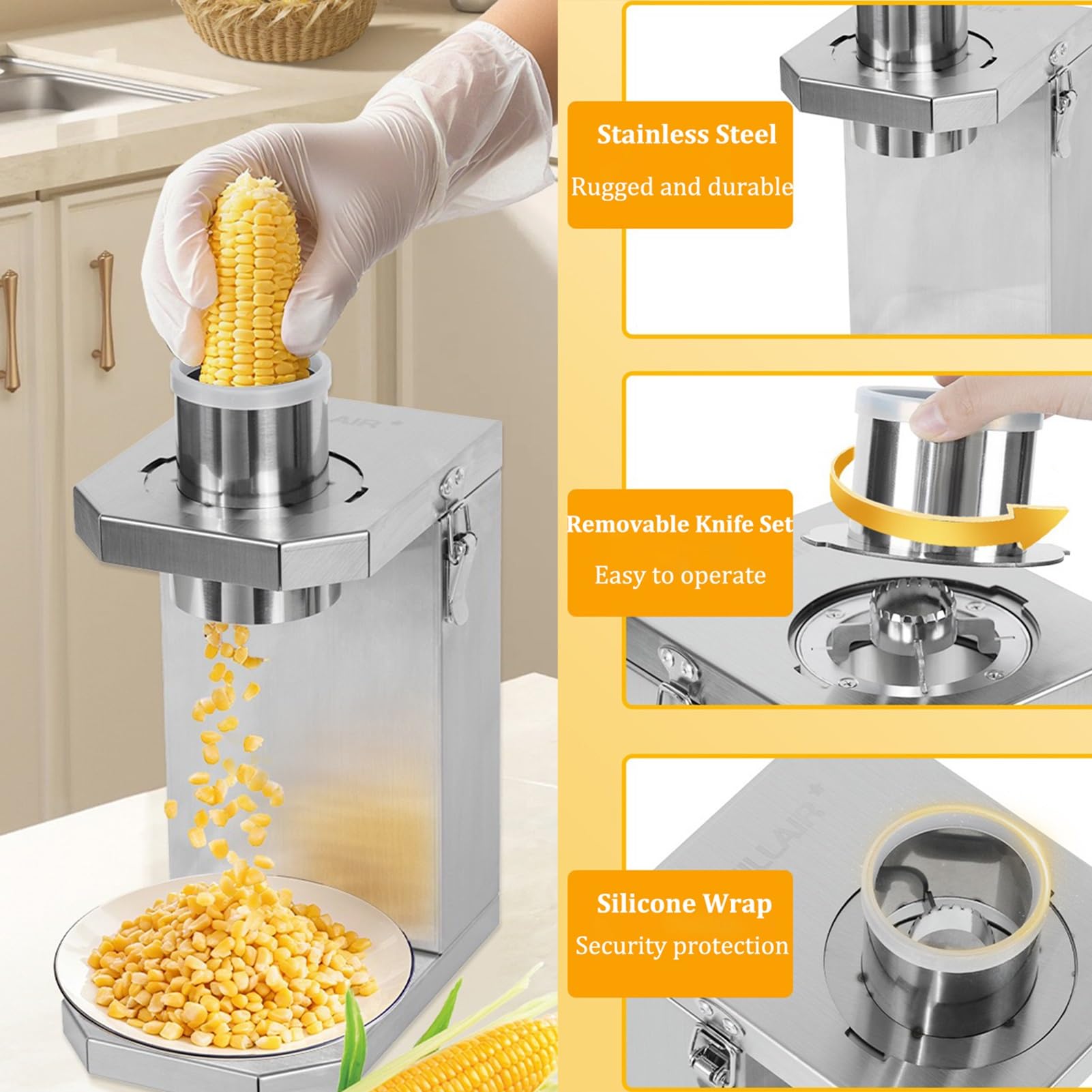 Sgranatrice Elettrica Per Mais Per Uso Commerciale E Domestico, Macchina Automatica Per La Sgranatura Del Mais, Sminuzzatrice Per Mais In Acciaio Inox Per Mais Fresco E Cotto