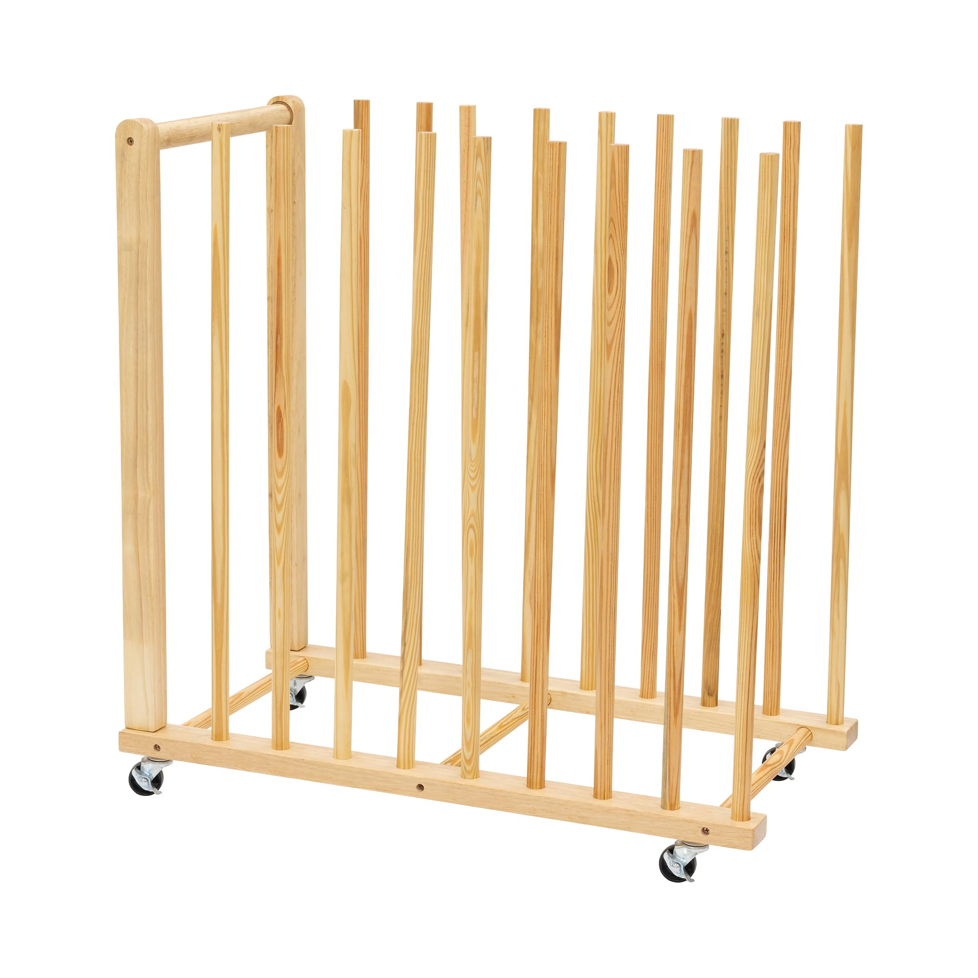 PearingtonArt Storage Rack with Handle and Caster Wheels, Art Drying Rack for Studios, Gallery, Classroom, Drawing Board, Paper Pad, 16” x 29.5” x 30”