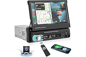 Podofo Single Din Carplay Car Stereo with Bluetooth AHD Backup Camera