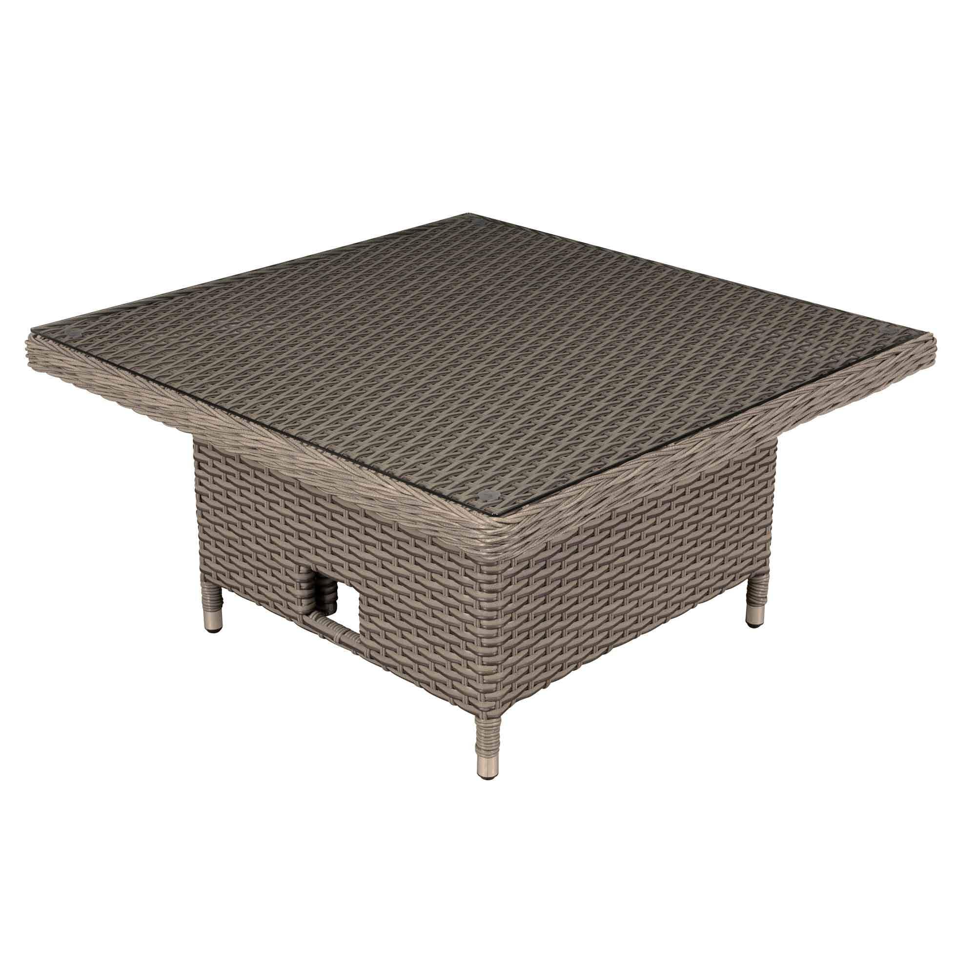 Sponsored Ad – Dellonda Chester Rattan Wicker Adjustable Outdoor Dining Table, Brown - DG73
