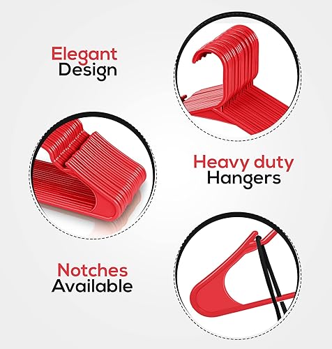 Vista 20 de Utopia Home - Perchas de plástico, paquete de 50 unidades, duraderas y fuertes, perfectas para ahorrar espacio, organizar armario con ranuras