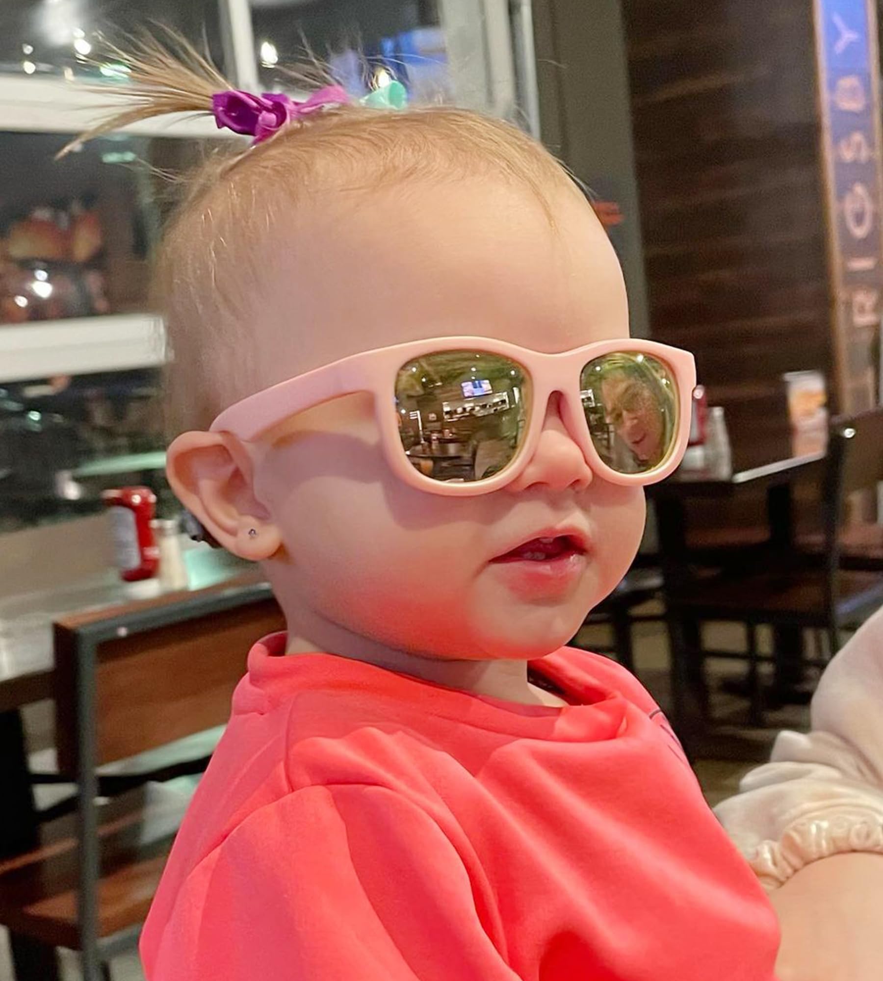 Gafas de sol polarizadas flexibles con correa ajustable para bebés recién nacidos de 0 a 24 meses, 100% protección UV