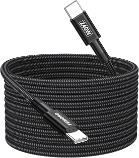 USB C to USB C Cable 20ft, Long 240W USB-C Charge Fast Charging Cord, Black