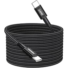 240W USB-C Charge Cable 15ft, 240 Watt Power Delivery USBC Fast Charging | Black Braided Long Cord for iPhone 15/16/17 Pro Max iPad Galaxy S26 Pixel 10 MacBook Air/Pro/Neo Laptop and more