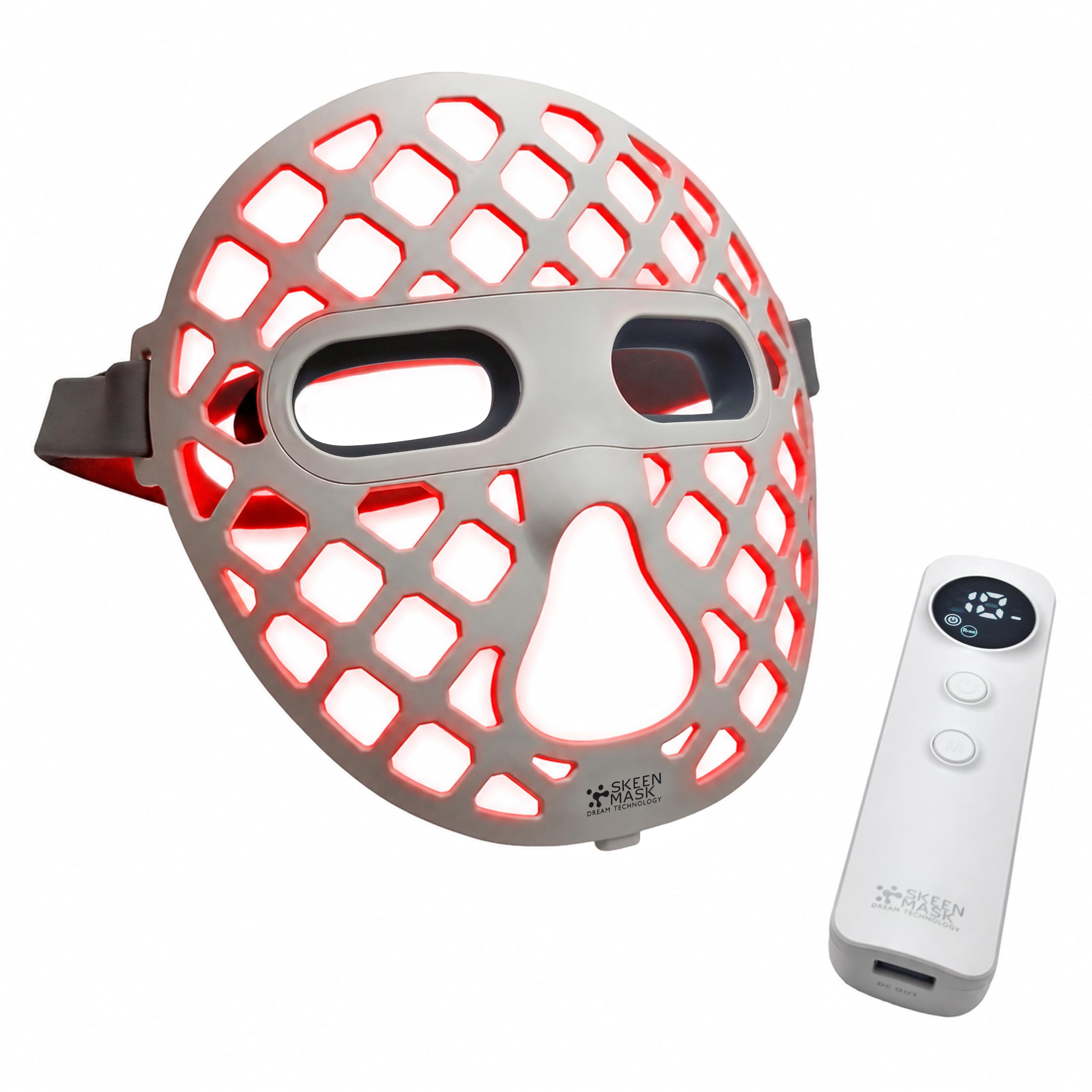 Skeen Mask Maska LED z płynnego silikonu do twarzy, 4 kolory (czerwony, podczerwień, niebieski, żółty) – 54 diody LED o wysokiej intensywności, przeciwstarzeniowe, fotobiostymulacja, wodoodporna (IP68