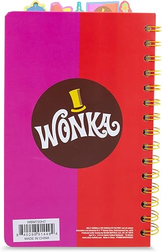 Miniatura 3 de Willy Wonka - Cuaderno espiral de 5 pestañas con 75 hojas, diario de bloc de notas, papel de papelería, 5 x 8 pulgadas
