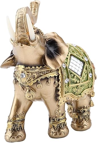 Miniatura 7 de KUIDAMOS Elefante elegante de color latón, figura de la suerte de riqueza para oficina, decoración del hogar, escultura, regalo, figuras de animales
