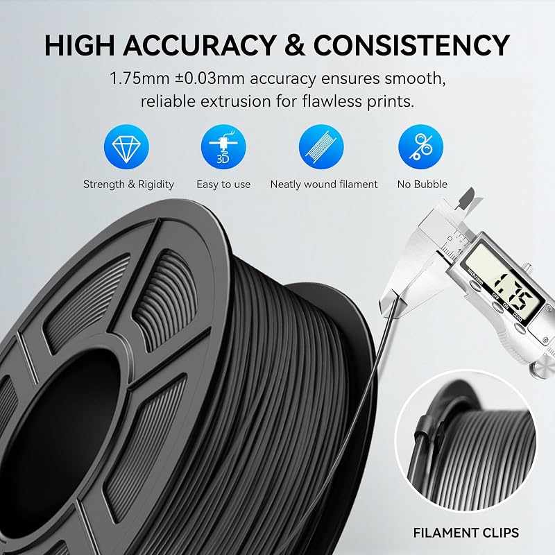 JAYO TPU Filament 1.75mm Fekete 500g Rugalmas 3D Nyomtatáshoz