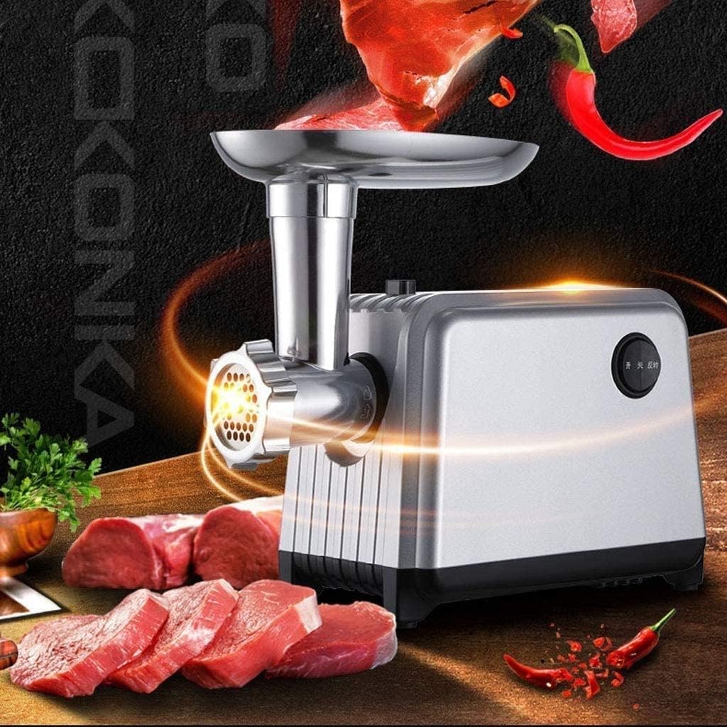 Meat Grinder Electric Sausage Maker Stuffer with 3 Grinding Plates 2 Kinds of Attachments. 400W Power Easy to Clean and Install Suitable for Home Kitchen