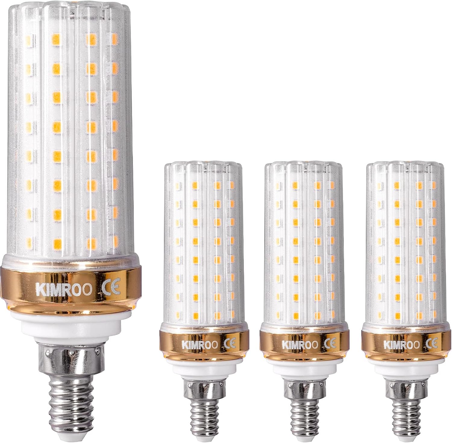E12 LED Bulbs 20W Candelabra LED Bulbs(4-Pack)-88 LEDs 2835 SMD 180W Equivalent, 3000K Warm White 1800lm Decorative Candle E12 Corn Chandelier Bulbs,Non-Dimmable (Warm White)