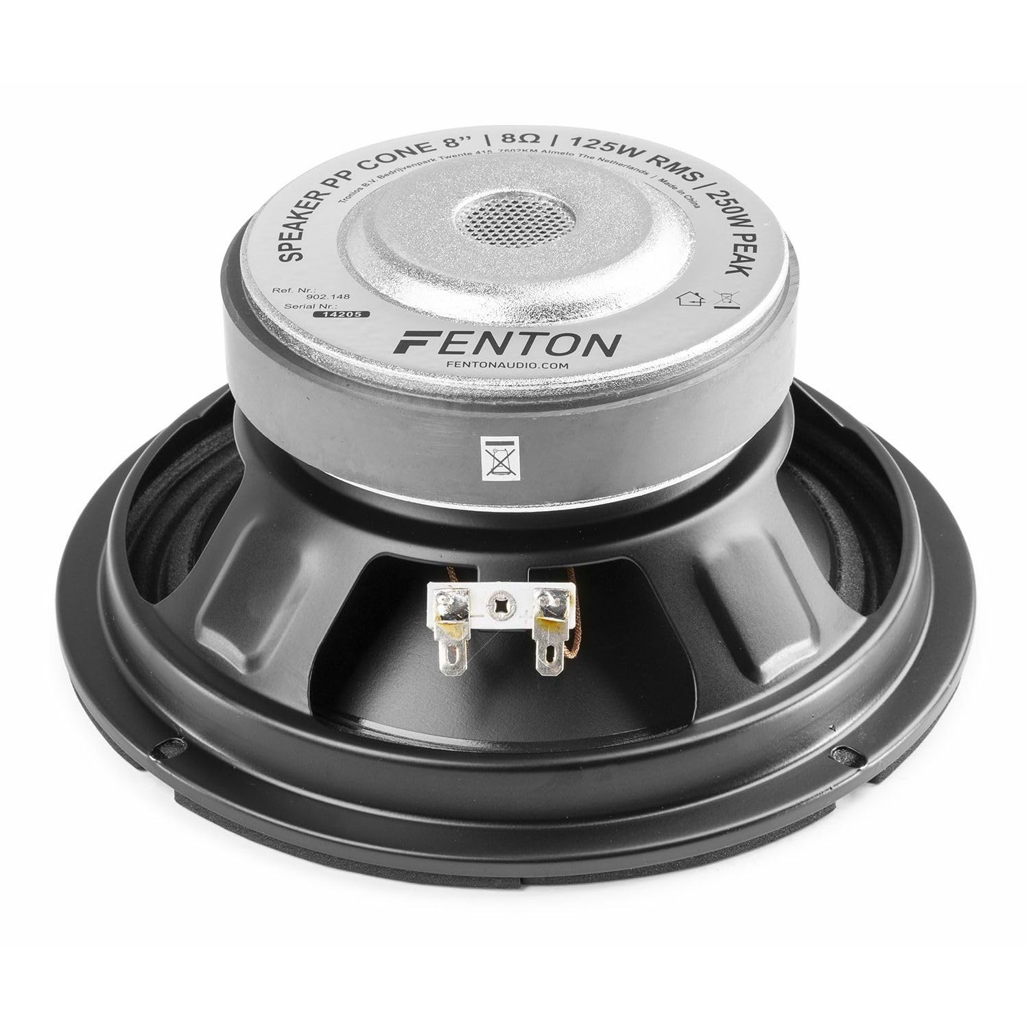 Fenton WP20 - Altavoz de Graves HiFi Con Chasis de Cono de PP de 20 cm, 250 Vatios - Woofer de 8 Ohm - 8 Pulgadas, Cono Integrado de Repuesto