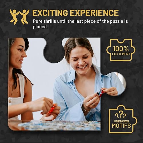 Miniatura 6 de Misu Games - Rompecabezas de caja negra sin plantilla, rompecabezas para adultos de 1000 piezas, rompecabezas geniales de 20 x 27 pulgadas,