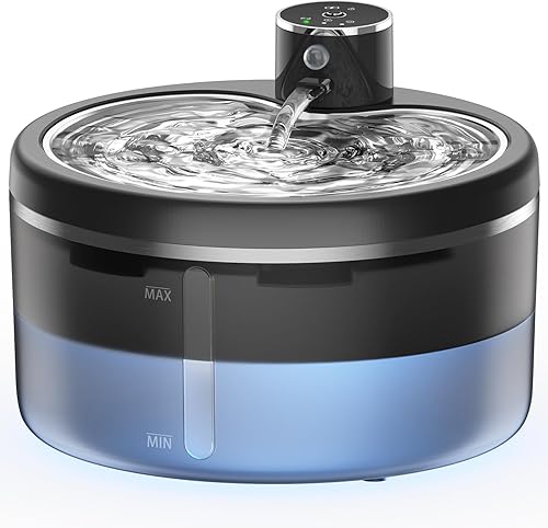 Miniatura 1 de Fuente de agua para gatos, fuente de agua inalámbrica para mascotas, dispensador de agua automático inteligente recargable para gatos y perros,