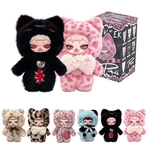 REIVIVORA Piku The Week Series Plush Pendant Blind Box Keychain 1Pcs (1 of 7 Possible Styles) Cute Collectable Bag Charms for Women's Handbags โ Kawaii Backpack Keyring Accessories Key Chain Gift