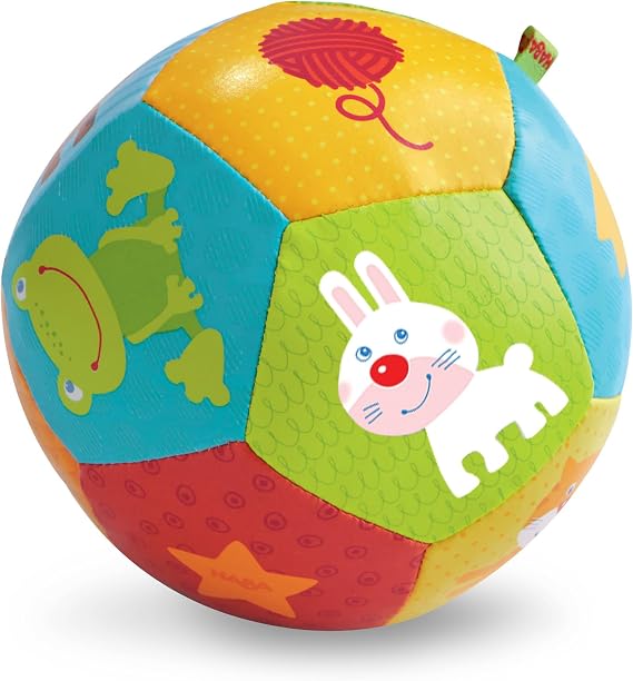 HABA Soft Baby Ball Tummy Time & Sensory Play - 4.5 Infant Play Ball Ideal for Crawling, for Babies 6 Months & Up