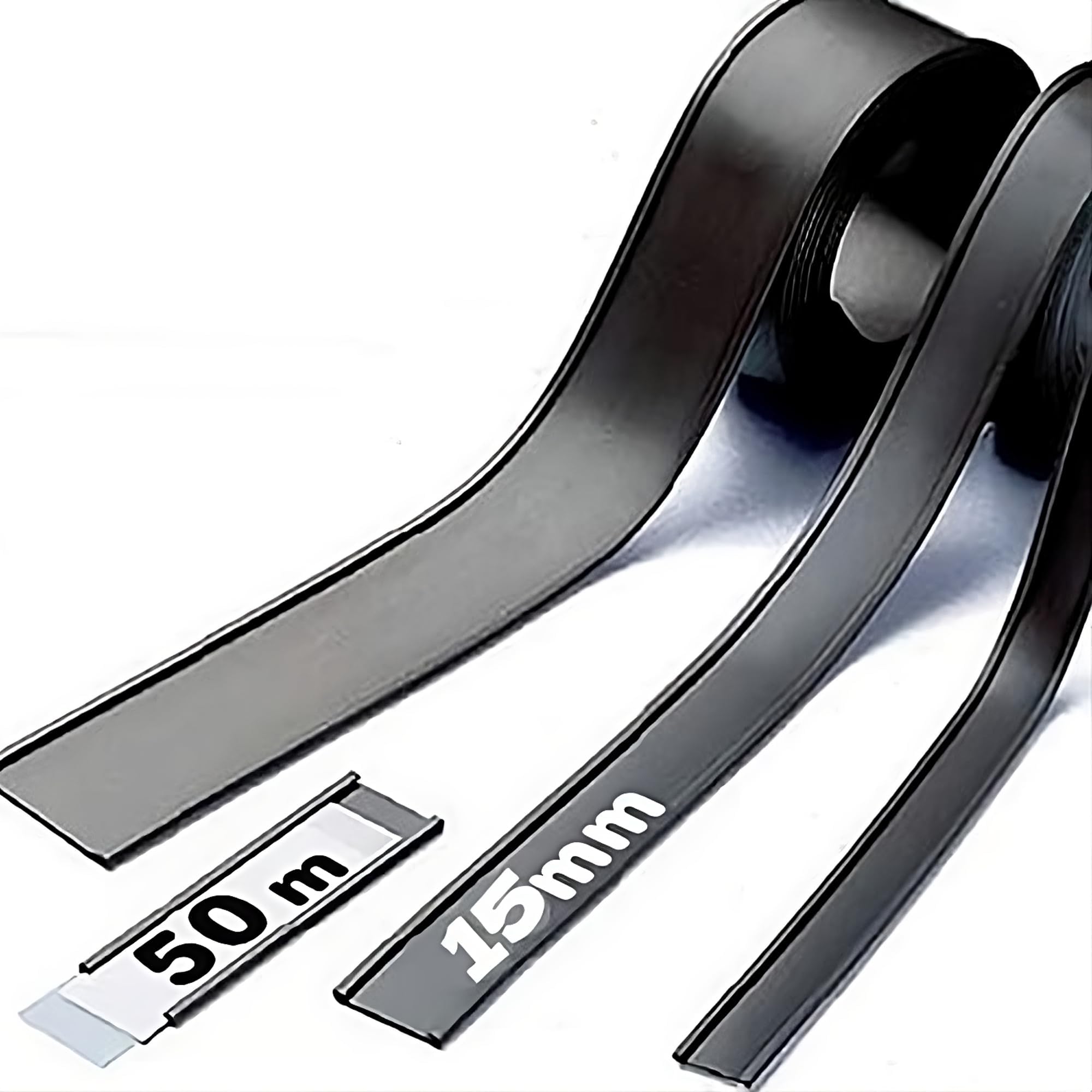 Porte-étiquettes magnétiques pour étagères – Profils avec étiquettes magnétiques de qualité industrielle. Rouleau de 50 m. Papier et PVC protecteur inclus. Largeur [15mm x 50m]