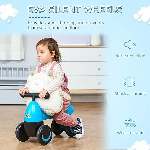 Miniatura 3 de Qaba Juguete deslizante para montar en coche para niños pequeños sin pedal con 4 ruedas bicicleta de bebé para interiores y exteriores regalo de