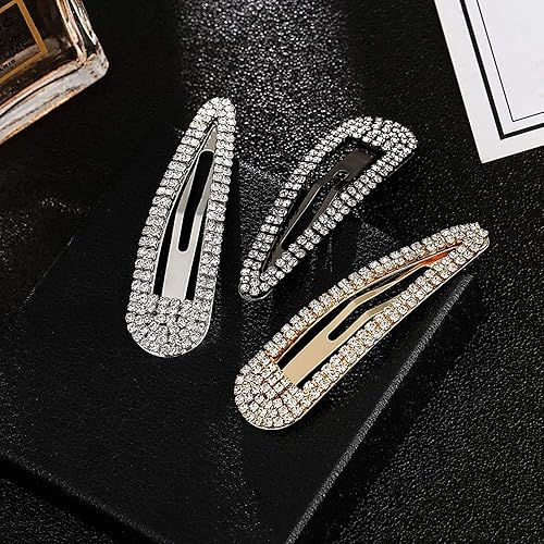 Miniatura 2 de 4 pinzas para el cabello con diamantes de imitación para niñas, horquillas para el cabello, horquillas de metal de cristal, accesorios para el