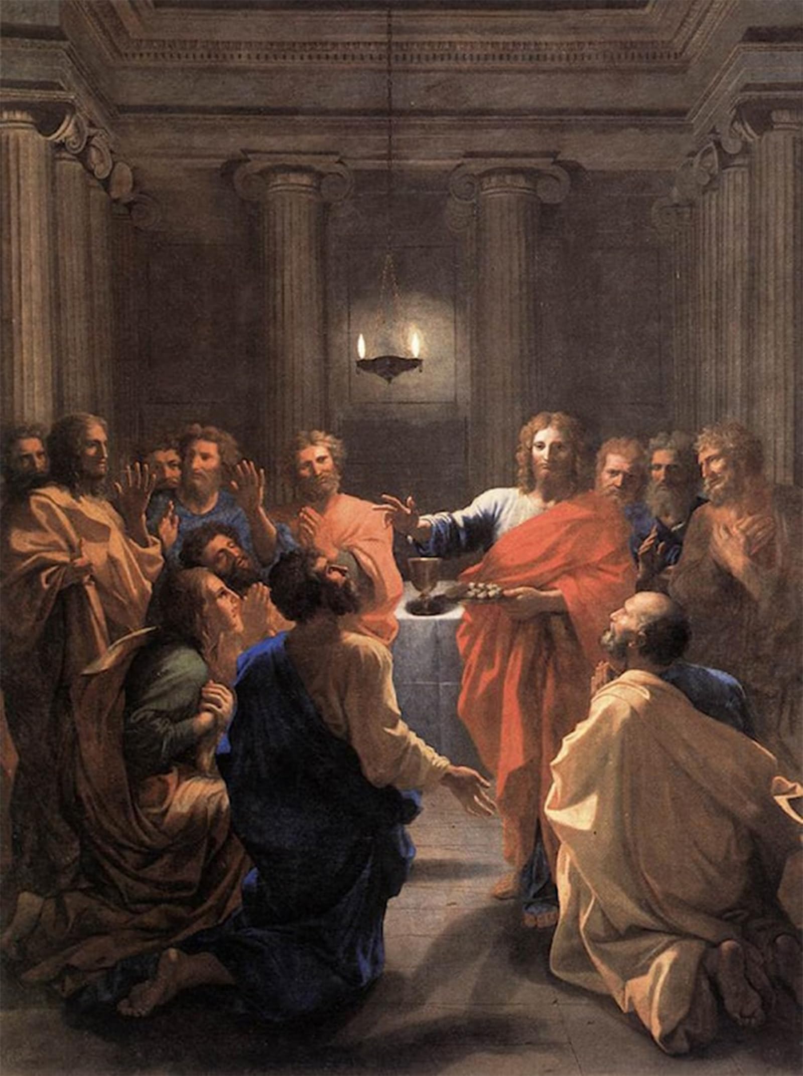 Affiche l'Institution de l'Eucharistie Nicolas Poussin tableau salon 60x90