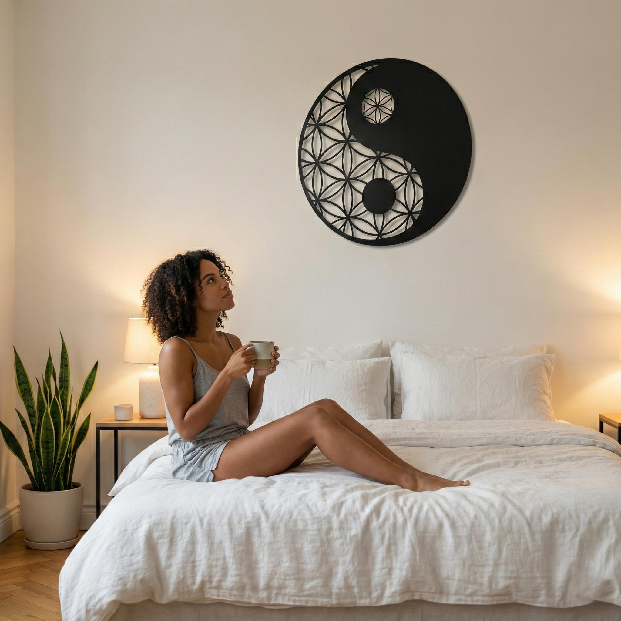 decorazione da parete in metallo Yin Yang, decorazione da parete in metallo
