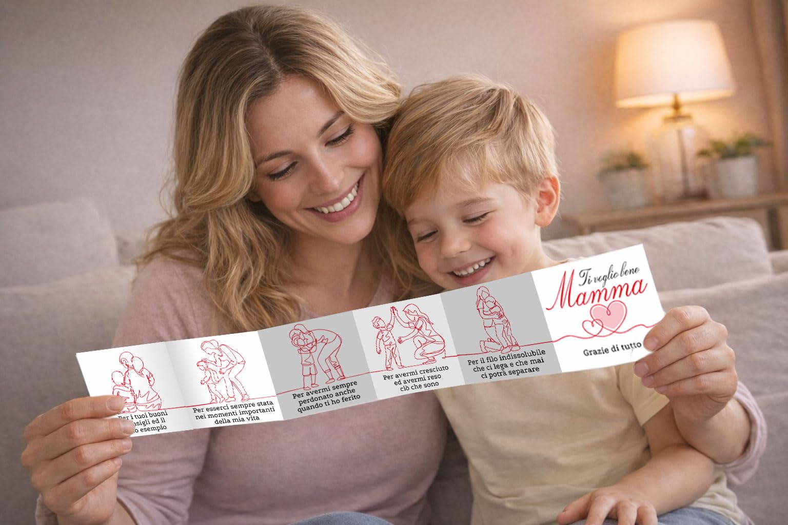 Biglietto di auguri di buon compleanno per la mamma - Biglietto di auguri di compleanno rustico e semplice per la mamma da parte di figlia/figlio - Biglietto di auguri per la mamma
