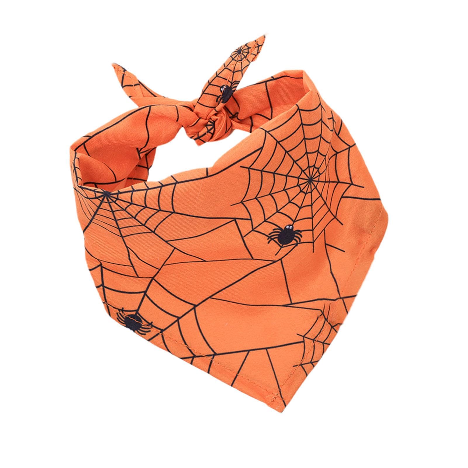 Asciugamano per collo di cane di Halloween, asciugamano per saliva di cane | Asciugamano per saliva lavabile con design a forma di , teschio e , regolabile per costum