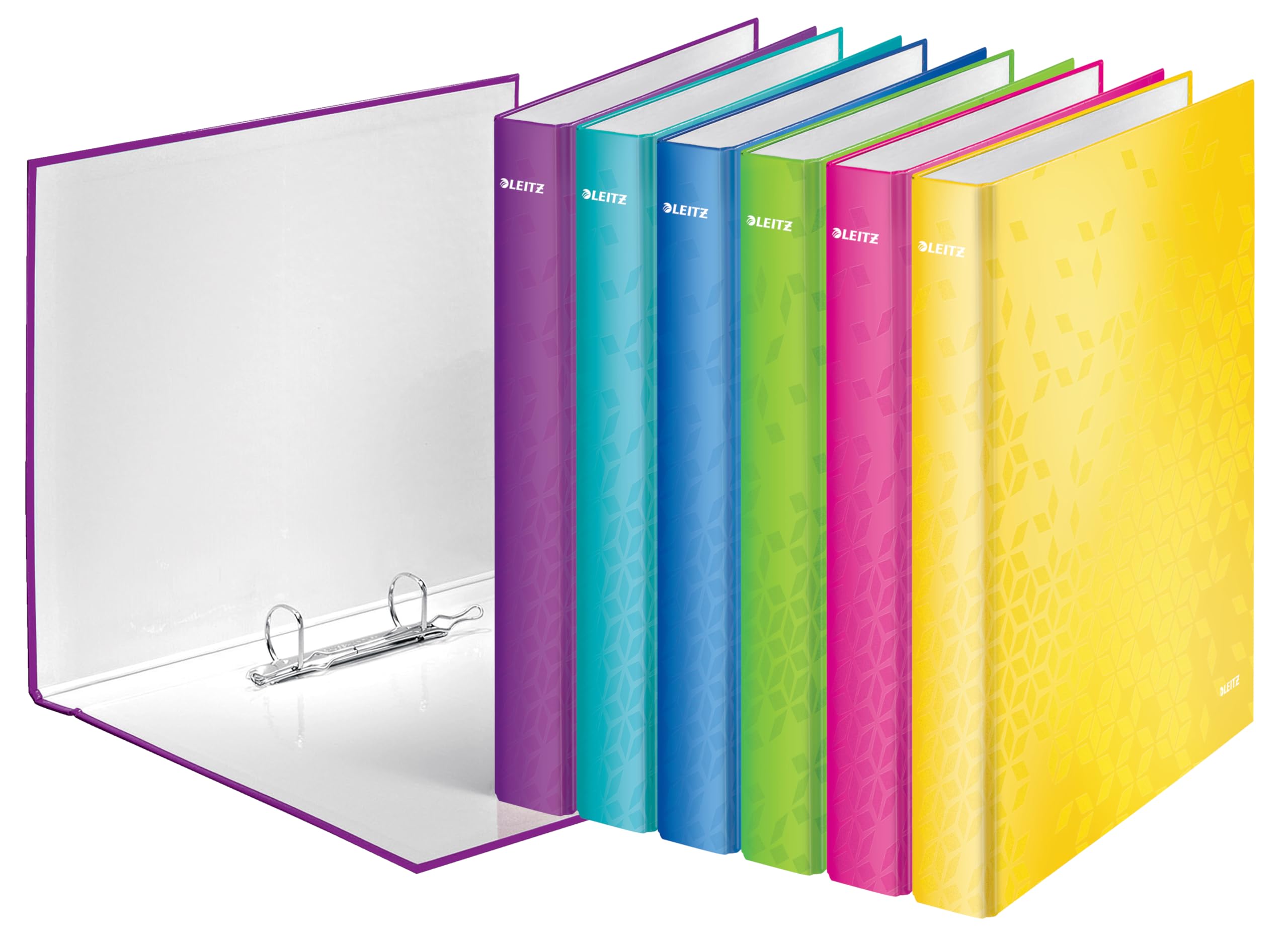 Leitz WOW Ringbinder A4 Laminated 2 D-Ring 25mm Assorted - Outer