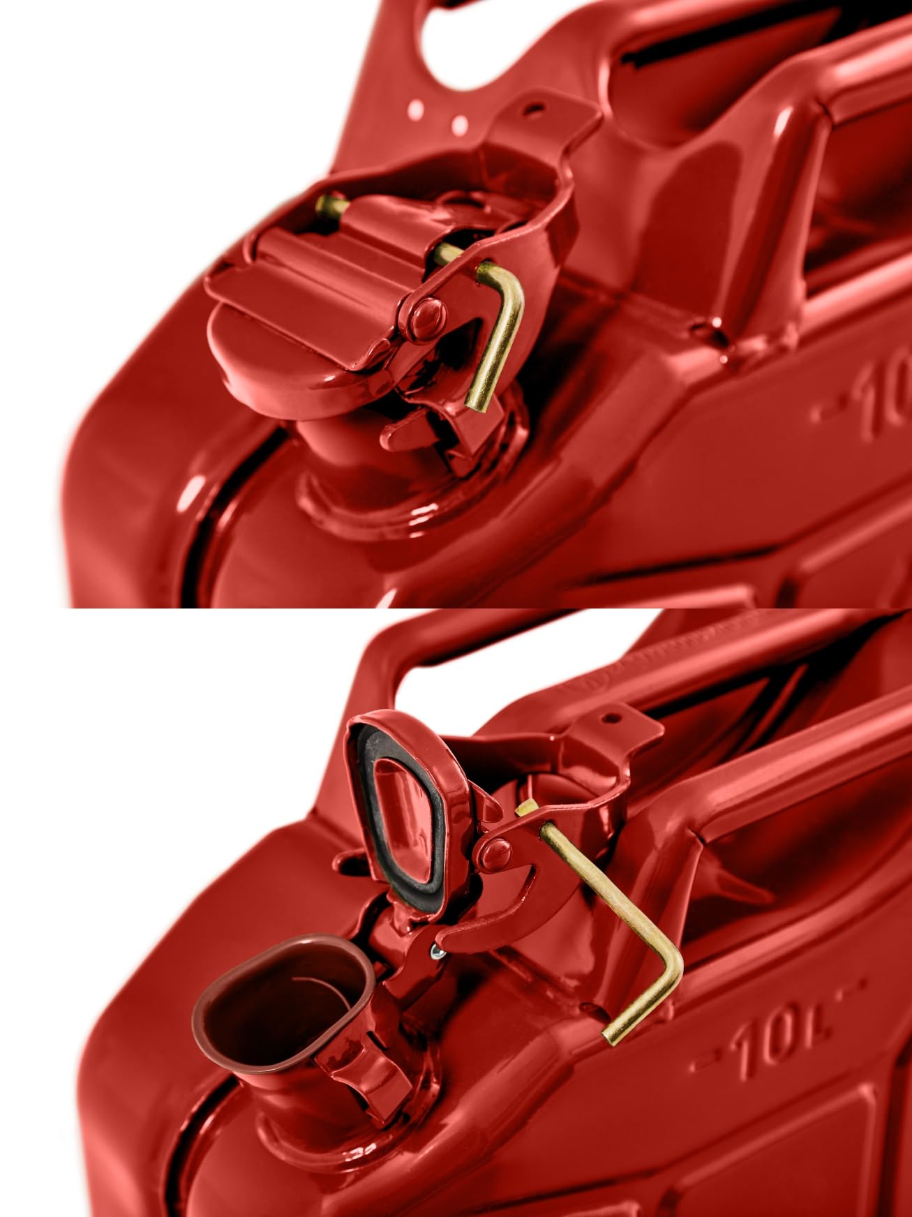 BW© Tanica per carburante in metallo, 20 litri, colore rosso, RAL 3000, certificata TÜV e approvazione ONU, Made in Europe