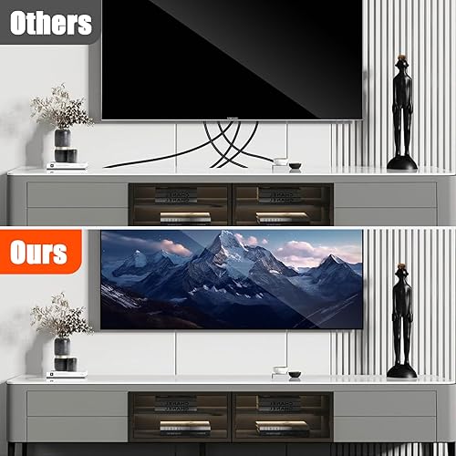 Miniatura 7 de ELECPOW Ocultador de cable de TV montado en la pared, ocultadores de cable blanco para sistema de gestión de cables en la pared, gestión de cables