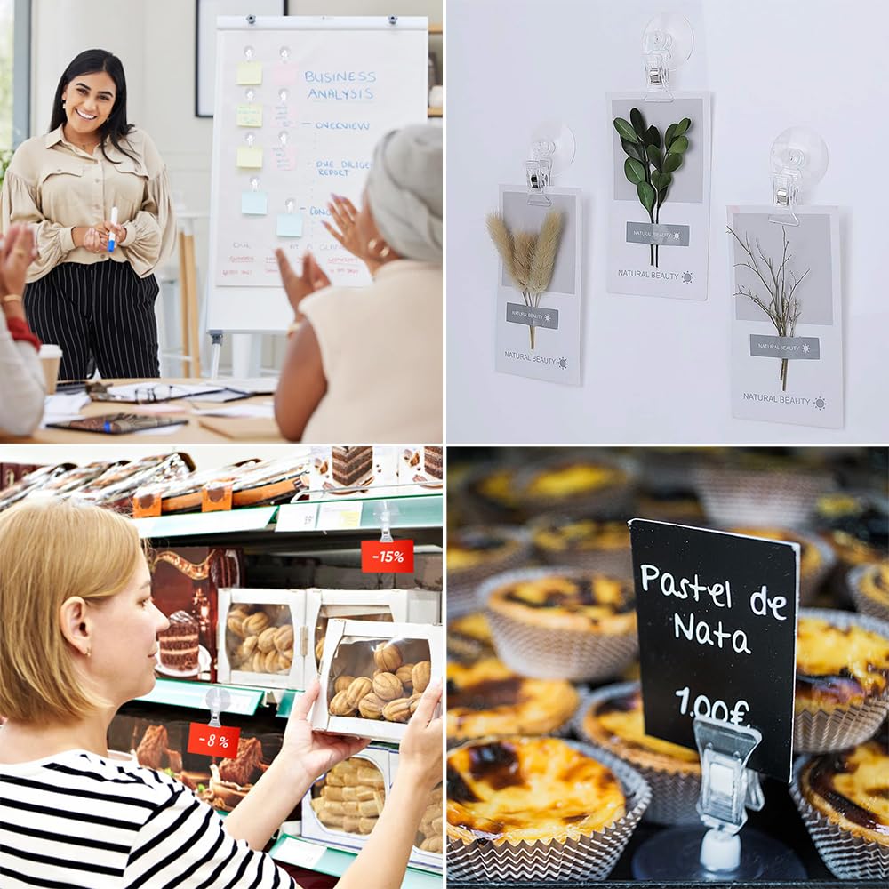 Anruyi 20 Clip A Ventosa Trasparenti - Per Frigorifero, Vetro, Bagno E Cucina - Foto 8