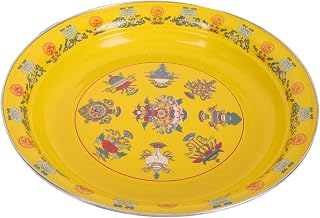 Zerodeko Plato De Esmalte Vintage De 30cm Decorativo Recipiente Para Alimentos Color Amarillo Adecuado Para Servir Frutas y Aperitivos Fiestas y Reuniones Familiares