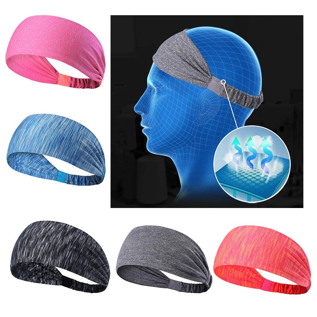 CALANDIS™ Yoga Hairband Absorbent Sweatband Nonslip Wide Head Band Men & Women Grey | Hats & Headwear | Clothing | & Hiking | Outdoor Sports-image-18