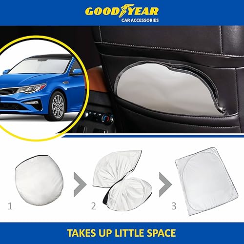 Miniatura 4 de Goodyear GY008233 - Parasol plegable para parabrisas de automóvil, ajuste personalizado, protección UV, protector solar del vehículo, parasol para