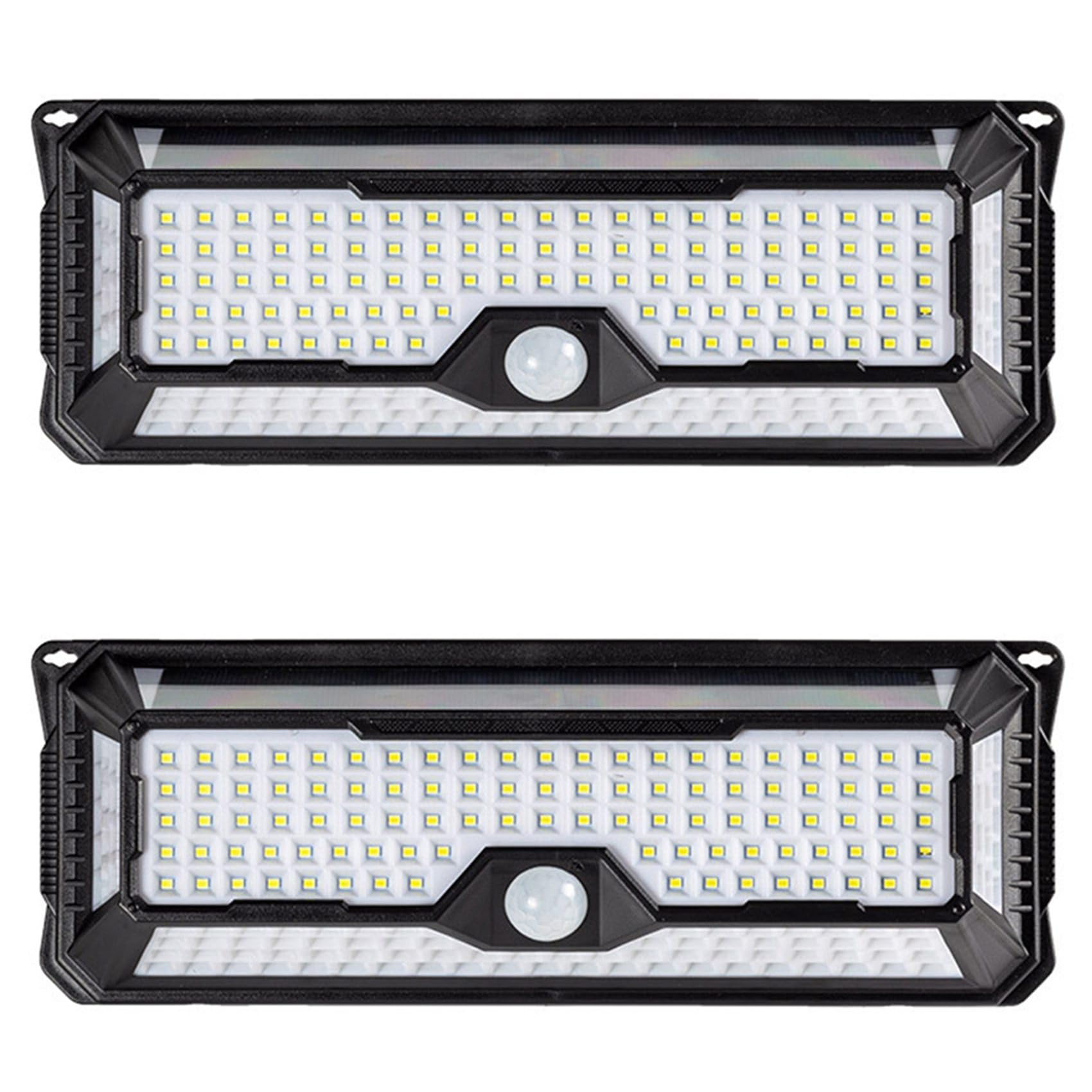 Vjsujehgy 2X Solar Outdoor Lights, 4000LM 202 LED Motion Sensor Outdoor Light, IP65 Solar Outside Lights with 4 Wide Angle