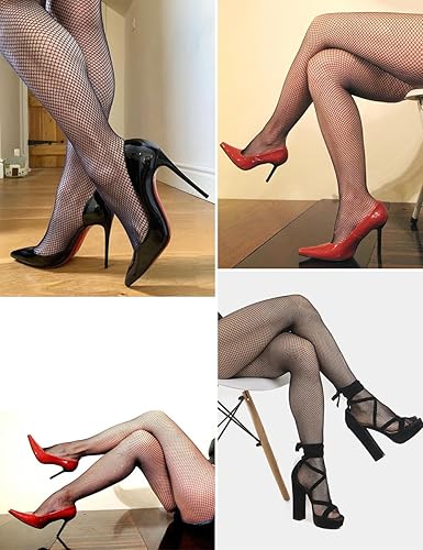Miniatura 5 de Medias de red para mujer con cintura elástica, mallas con dedos reforzados, mallas de red con alta elasticidad