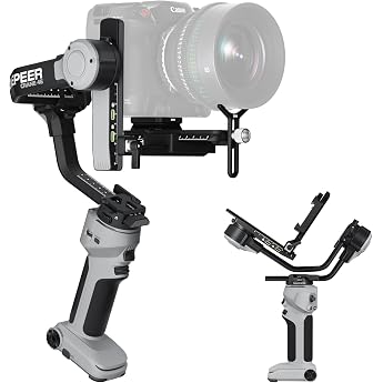 ZHIYUN Cinepeer Crane 4E Gimbal for DSLR and Mirrorless Camera 3-Axis Stabiliser Gimbal Lightweight Camera Stabiliser for Nikon/Canon/Sony/Panasonic/Fujifilm Light Grey