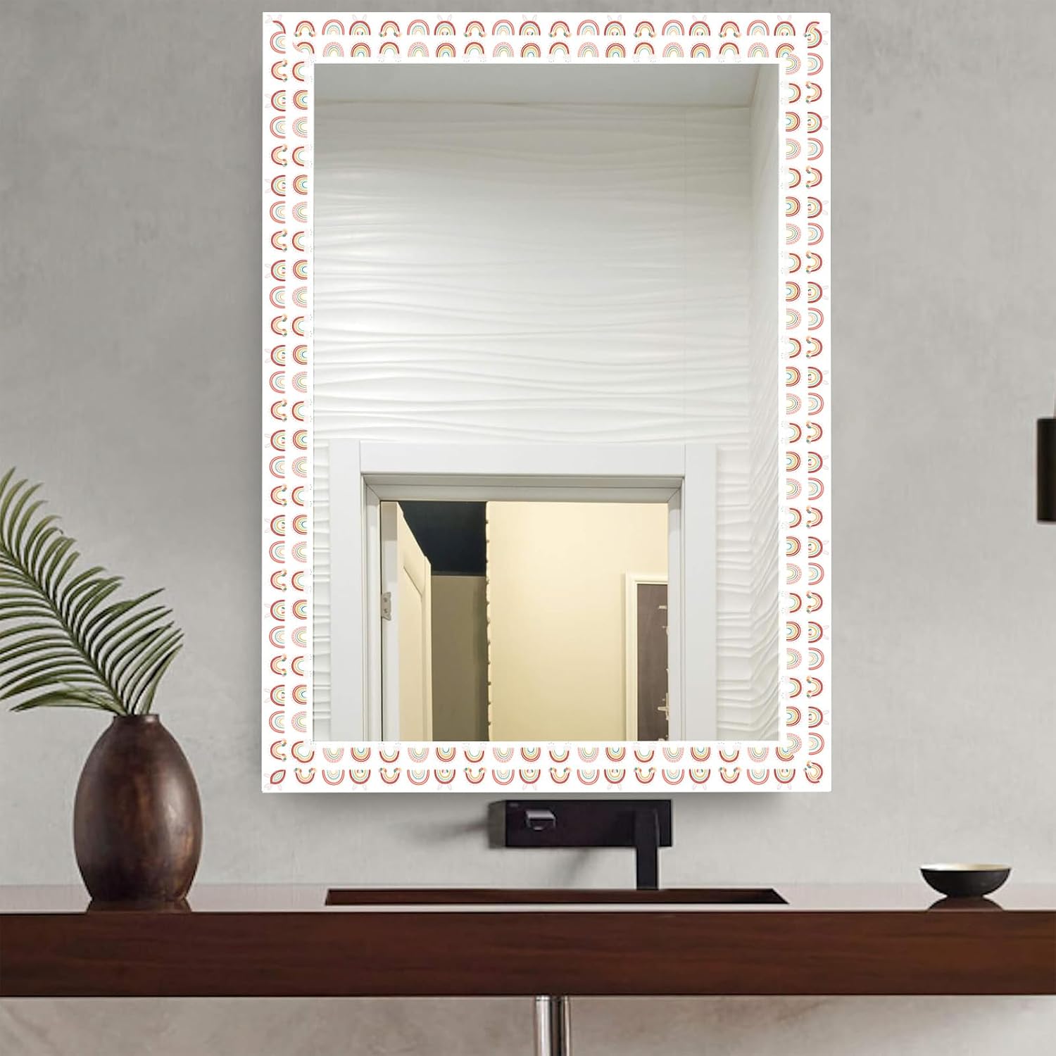 Colorful Rainbow Wallpaper Border Peel and Stick Boho Decorative Trim image 3