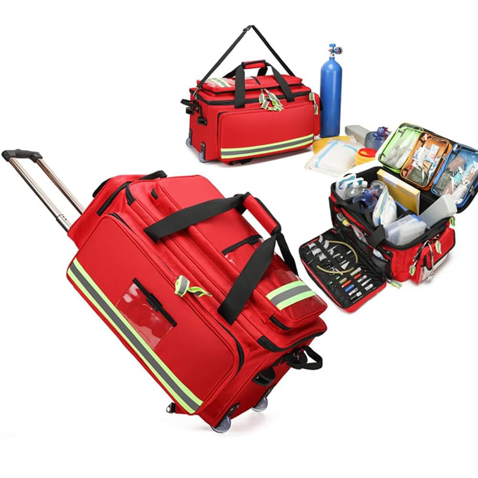 Große Erste-Hilfe-Tasche Für Pflegekräfte Und Ärzte, Rollbare Medizinische Tasche Mit Rollen, Herausnehmbaren Trennwänden Und Fächern, Für Die Häusliche Pflege, Ärzte Und Outdoor-wanderungen