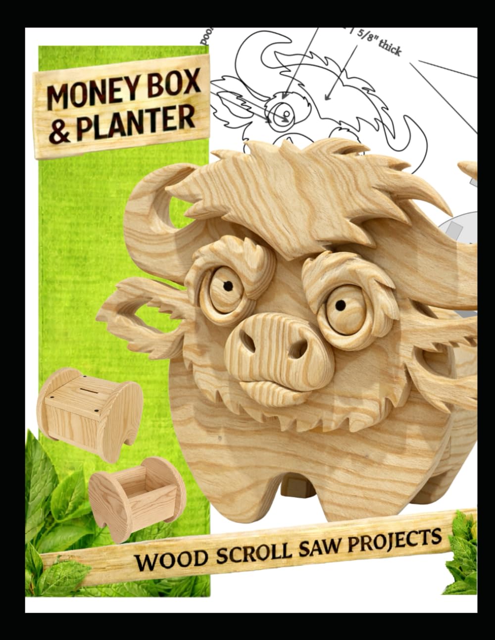Buffalo Scroll Saw Pattern: DIY Money Box & Planter no.1
