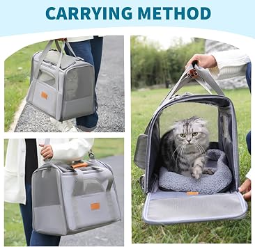 PETCUTE Large Dog Cat Carrier with Wheels,Foldable Rolling Pet Carrier for Cat Dog Under 18 lbs,Breathable Cat Carrier Travel Bag with Telescopic Handle and Mesh Pocket for Outdoor Walking Travel