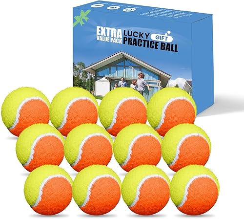 Miniatura 10 de FINGER TEN Pelotas de tenis para niños para perros, jóvenes, principiantes, prácticas, duraderas, naranjas, de baja compresión, sin presión, Paquete